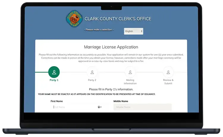 Las Vegas Marriage License Online Pre-Application